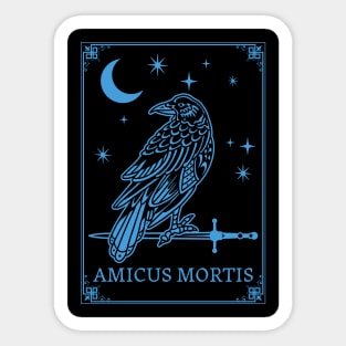 Amicus Mortis Raven Tarot Card Sticker